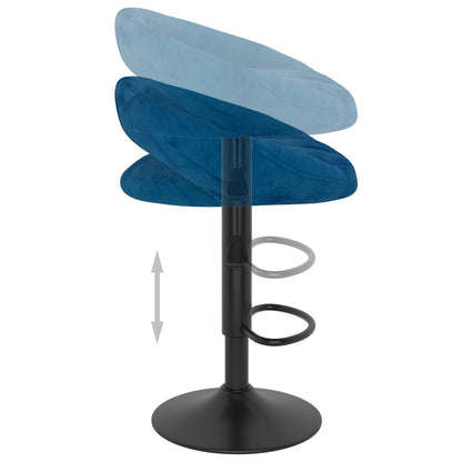 Taburetes De Cocina 2 Unidades Terciopelo Azul_4