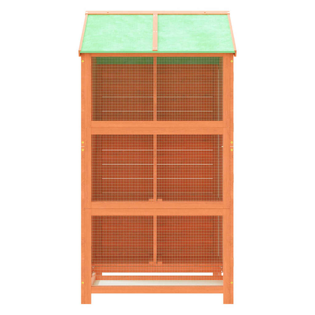 Vidaxl Casita Para Pájaros Madera Maciza Pino Marrón 97x81x152 Cm_4