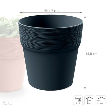 Maceta Furu , Dimensiones (mm) 122x122x122, Color Antracita_1