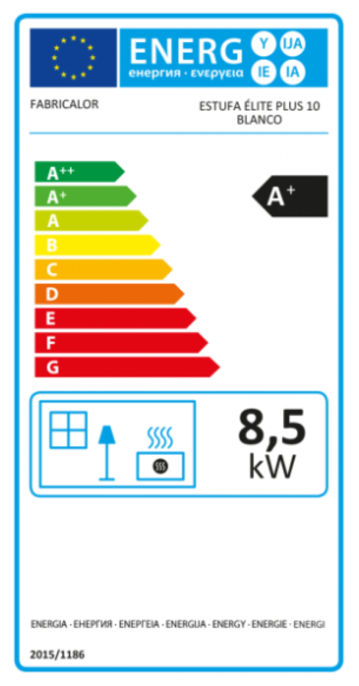 Fabricalor Estufa De Pellets Élite Plus 10 Blanco Ventilada_2
