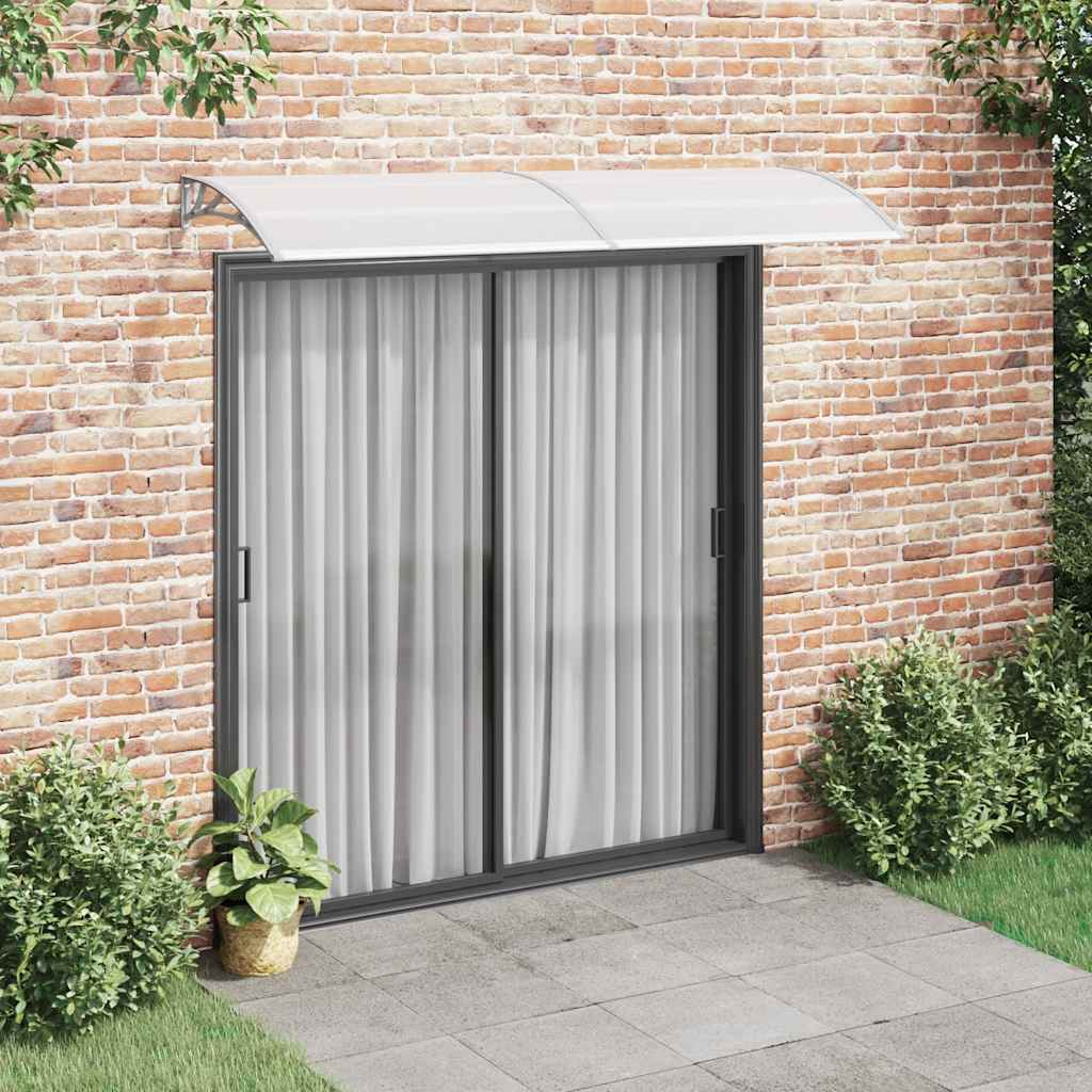 Marquesina Para Puerta Pc Gris Y Transparente 240x75 Cm_1