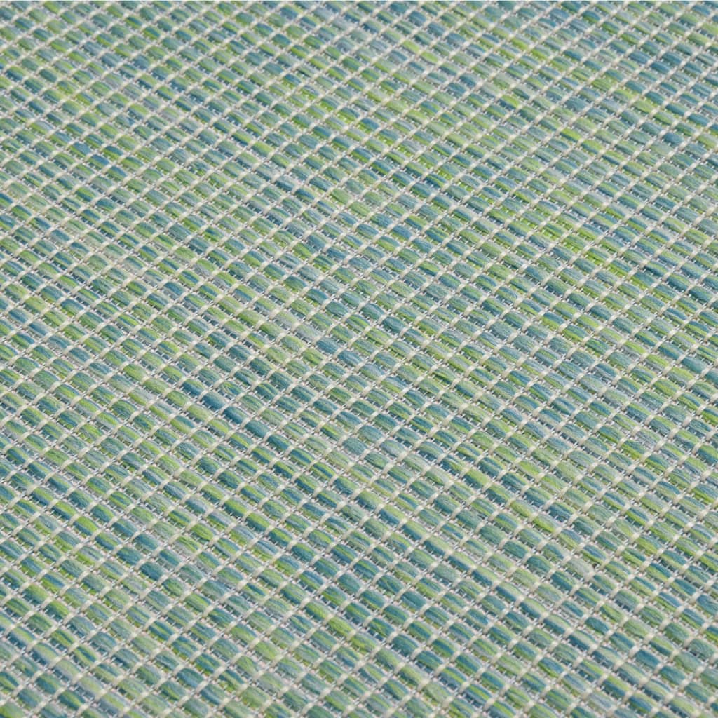 Alfombra De Exterior De Tejido Plano Turquesa 80x250 Cm_4
