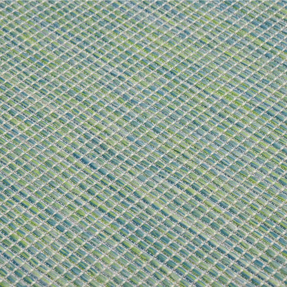 Alfombra De Exterior De Tejido Plano Turquesa 80x250 Cm_4