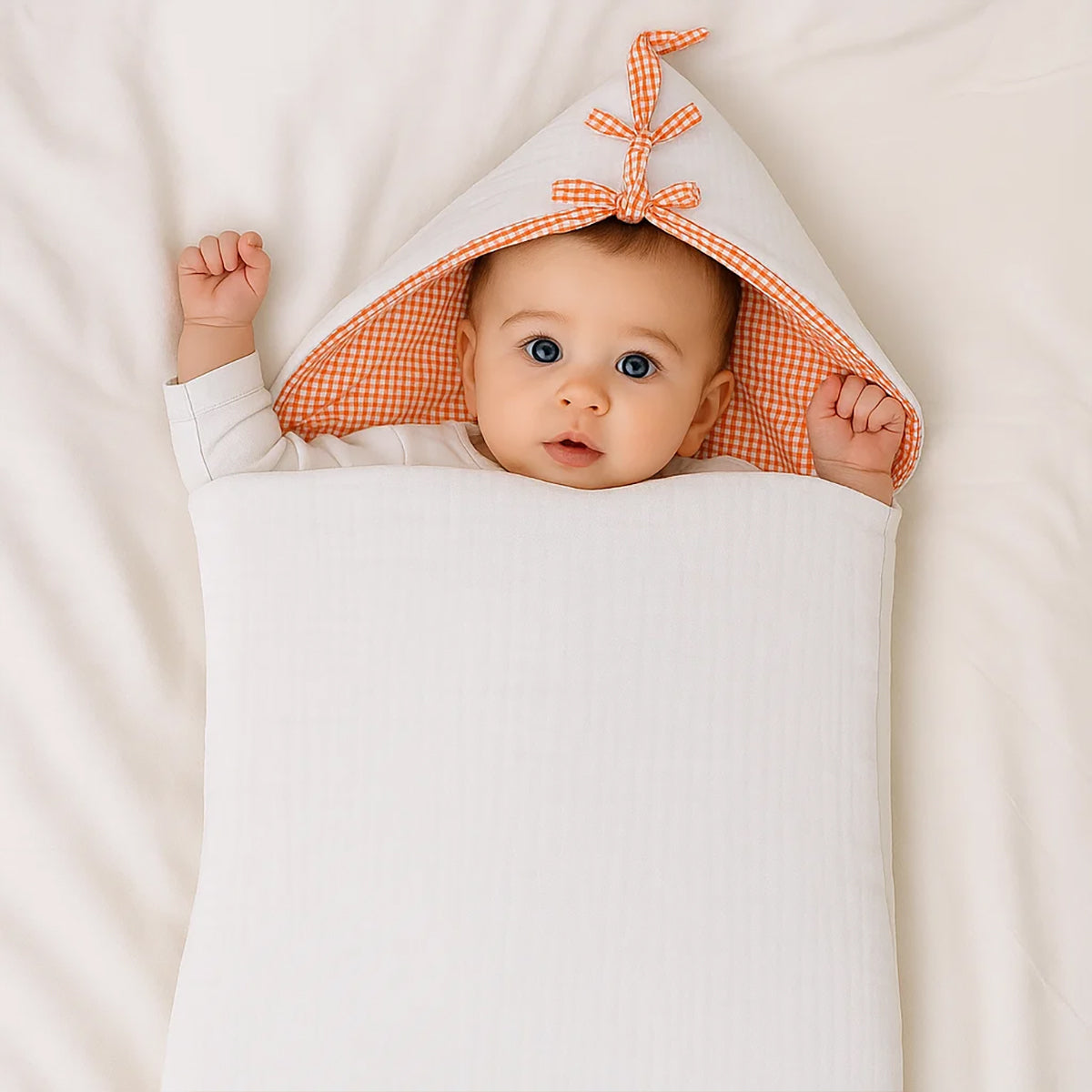 Nido De Bebé  En Algodón Bio Blanco