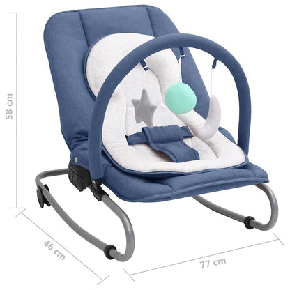 Vidaxl Hamaca Mecedora Para Bebés De Acero Azul Marino_2