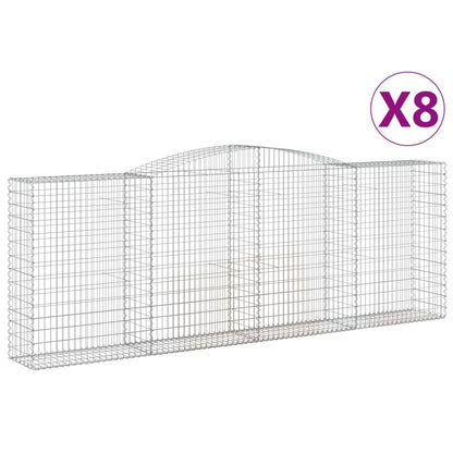 Cestas Gaviones 8 Uds Forma De Arco Hierro 400x50x140/160 Cm_0