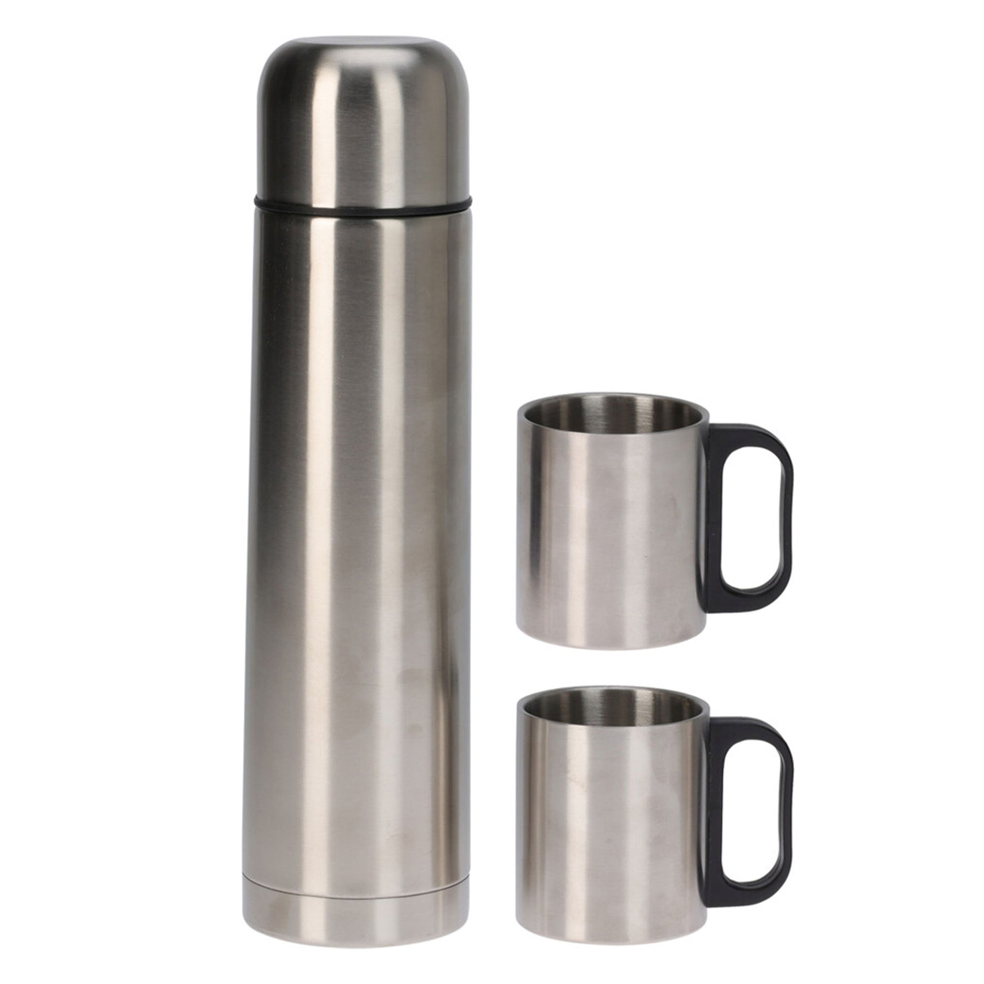 Well Home Termo De Acero Inoxidable 1l Modelo Bullet - Incluye 2 Tazas De 180ml_0