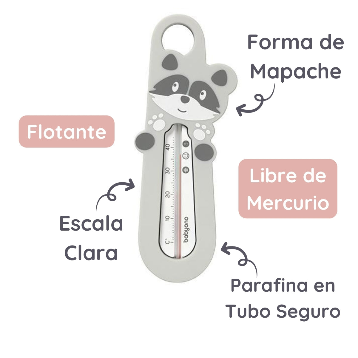 Termometro Del Agua Para Bebés Animalitos Raccon_3