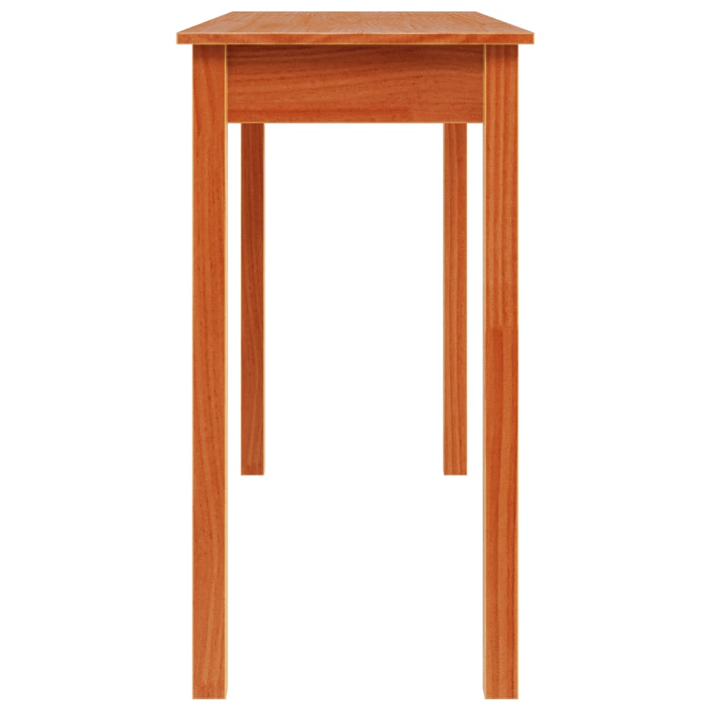 Mesa Consola Madera Maciza De Pino Marrón Cera 110x40x75 Cm_4