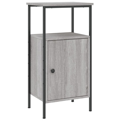 Mesita De Noche Madera De Ingeniería Gris Sonoma 41x31x80 Cm_0