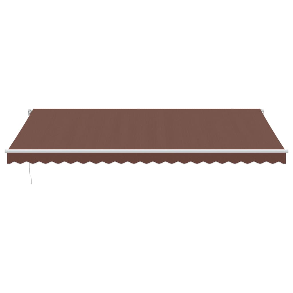 Toldo Retráctil Manual Con Luces Led Marrón 500x350 Cm_3