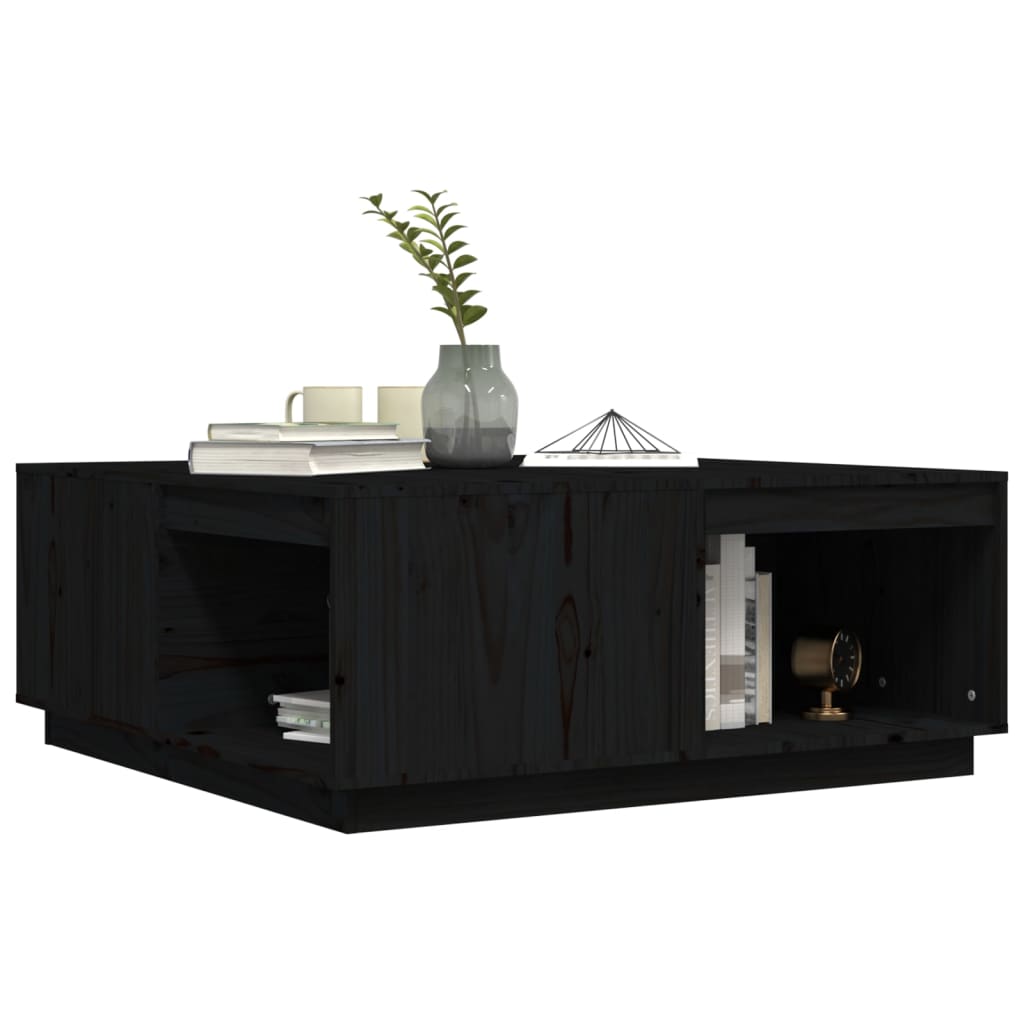 Mesa De Centro Madera Maciza De Pino Negro 100x101x40,5 Cm_2