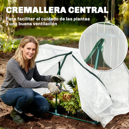 Invernadero De Terraza Para Cultivos Outsunny 100x70x60 Cm Blanco_5