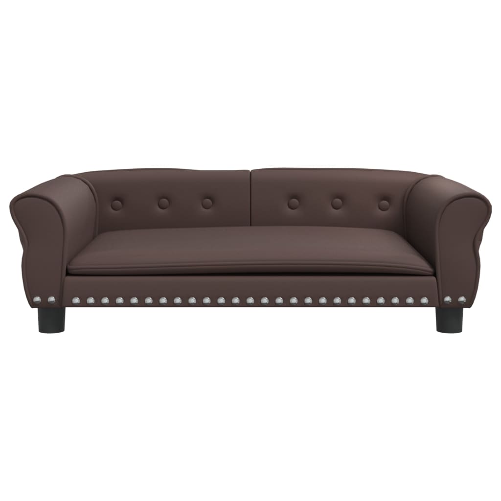 Cama Para Perros De Cuero Sintético Marrón 95x55x30 Cm / Vetonek_3