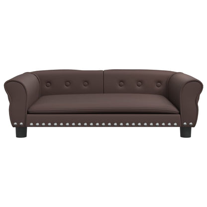 Cama Para Perros De Cuero Sintético Marrón 95x55x30 Cm / Vetonek_3