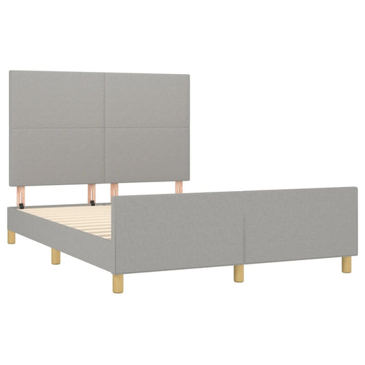 Estructura De Cama Con Cabecero De Tela Gris Claro 140x190 Cm / Vetonek_0