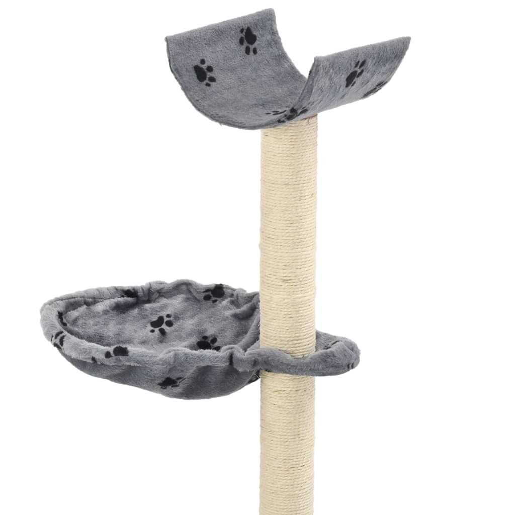 Vidaxl Rascador Para Gatos Con Poste De Sisal 105 Cm Huellas Gris_3