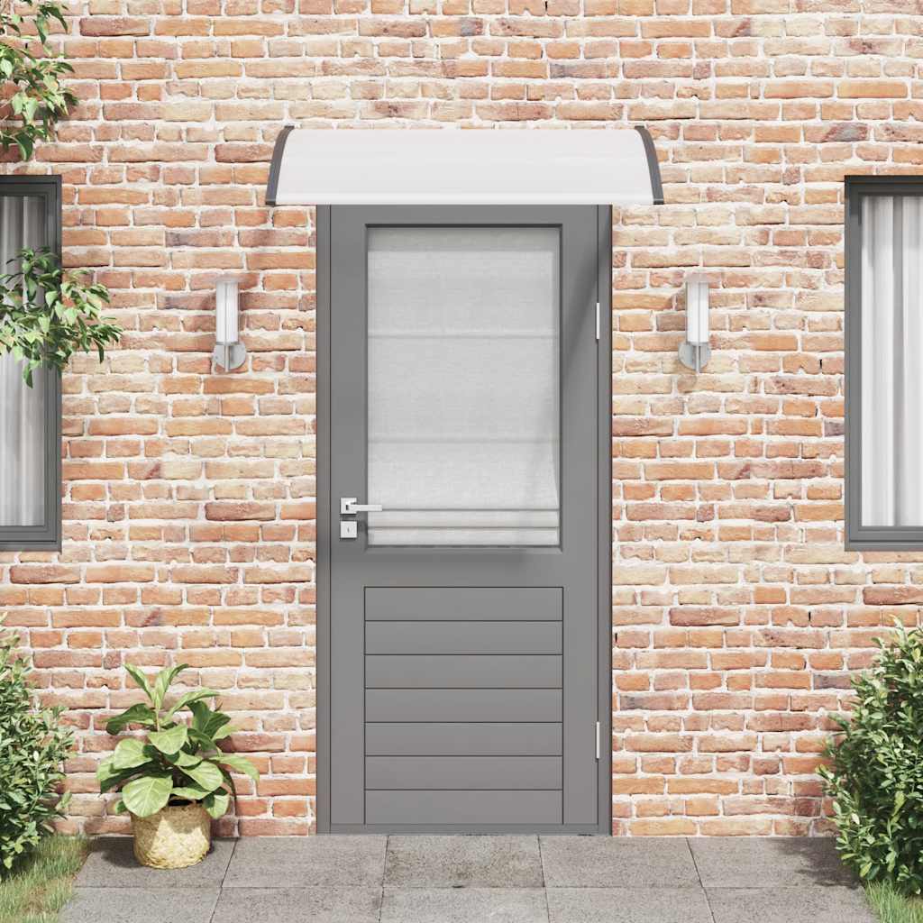 Marquesina Para Puerta Pc Negro Y Transparente 120x75 Cm_2
