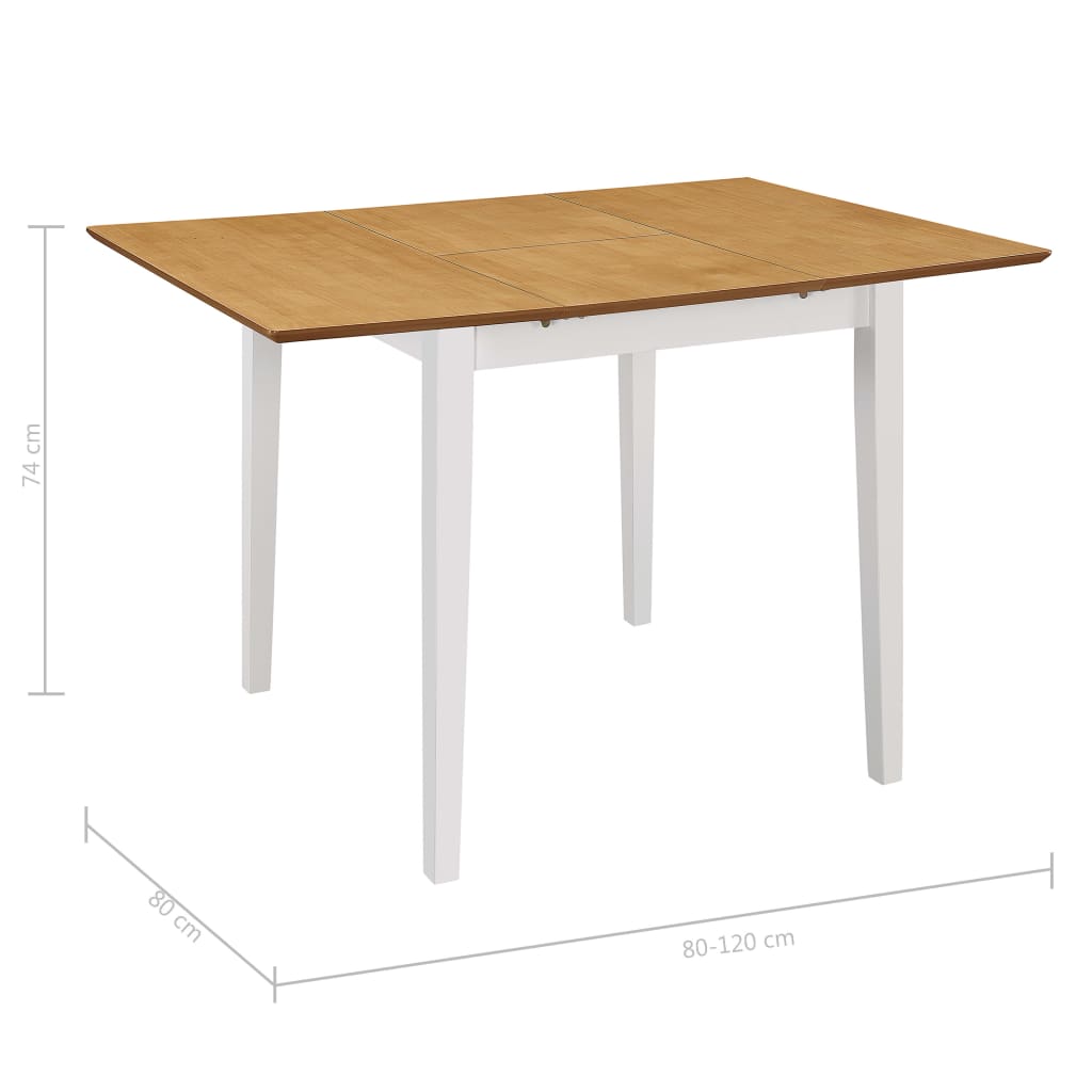 Mesa De Comedor Extensible Mdf Blanca (80-120)x80x74 Cm_4