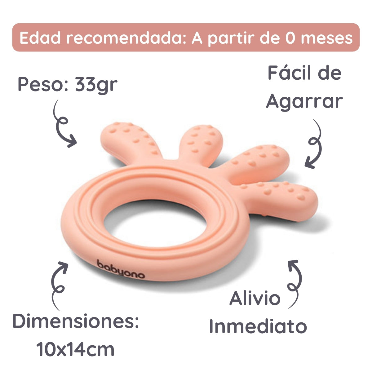 Pulpito Mordedor Texturas De Silicona Rosa