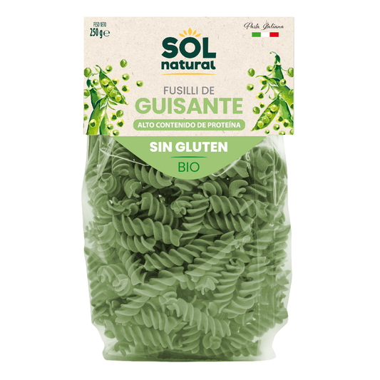 Fusilli de Guisante sin gluten Bio Sol Natural 250 g