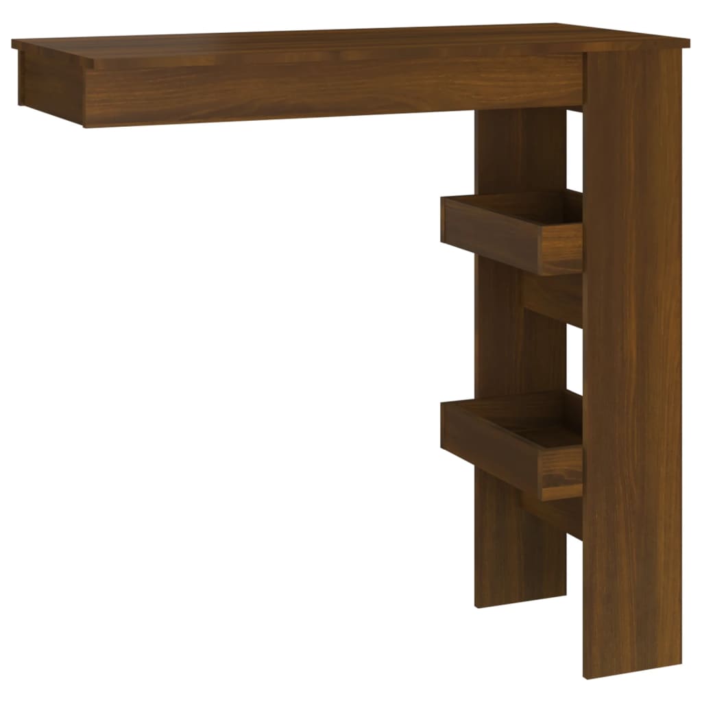 Mesa De Bar De Pared Contrachapada Roble Marrón 102x45x103,5cm_0