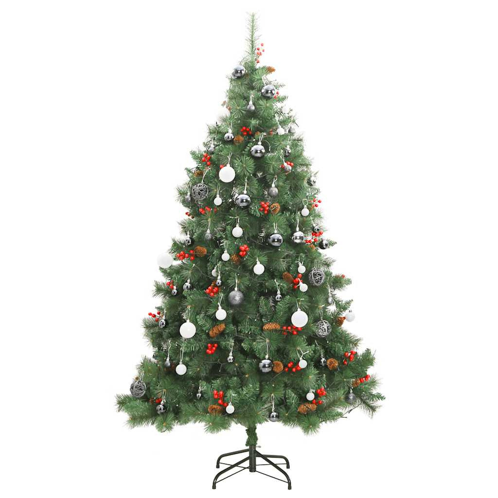 Vidaxl Árbol De Navidad Artificial Con Bisagras 300 Led Y Bolas 210 Cm_3