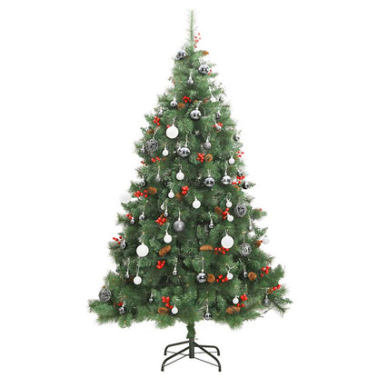 Vidaxl Árbol De Navidad Artificial Con Bisagras 300 Led Y Bolas 210 Cm_3