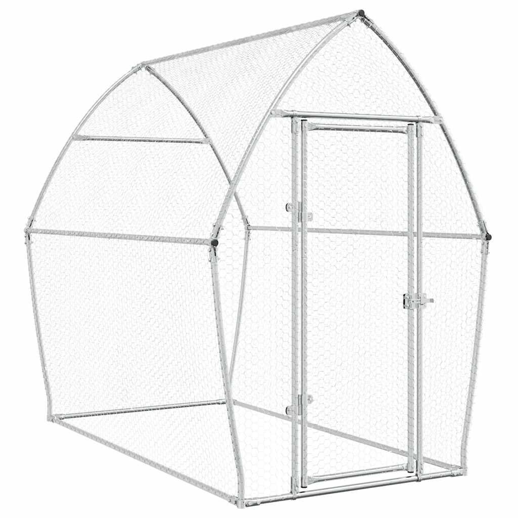 Vidaxl Jaula Para Gallinas Acero Galvanizado Plateado 200x105x182 Cm_0