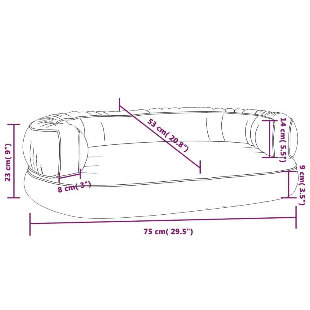 Vidaxl Cama Para Perros De Espuma Cuero Sintético Azul Oscuro 75x53 Cm_2