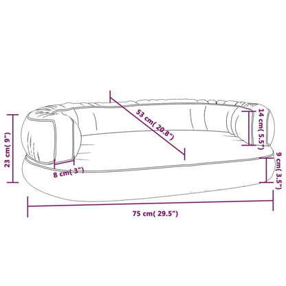 Vidaxl Cama Para Perros De Espuma Cuero Sintético Azul Oscuro 75x53 Cm_2