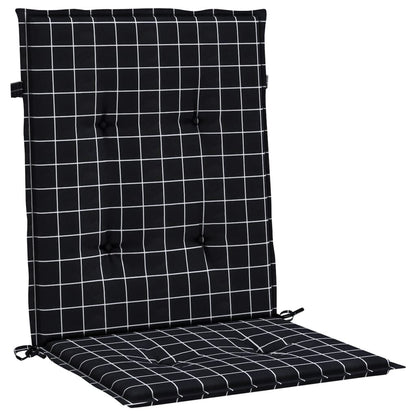 Vidaxl Cojines Para Silla Con Respaldo Bajo 2 Uds Tela A Cuadros Negro_3