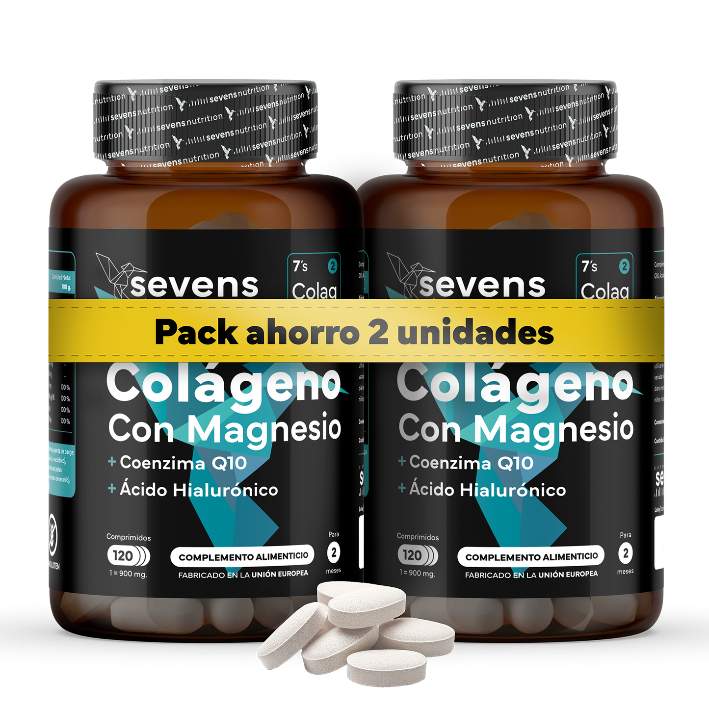 Pack 2x Colágeno Con Magnesio Sevens Nutrition. Piel, Huesos Y Articulaciones._0
