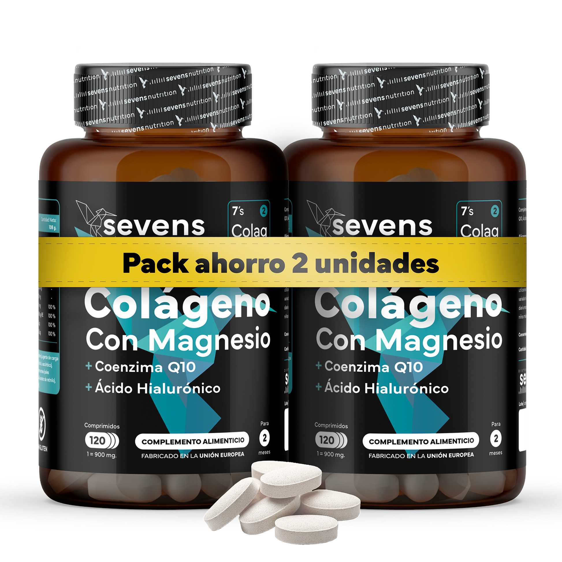 Pack 2x Colágeno Con Magnesio Sevens Nutrition. Piel, Huesos Y Articulaciones._0