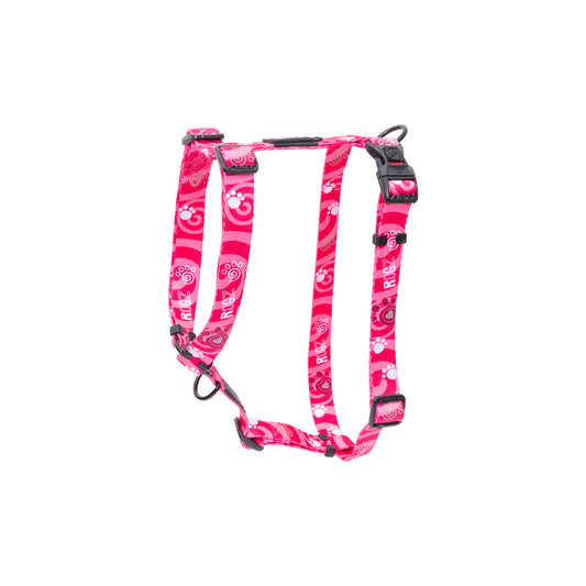 Arnés Para Perro, Modelo Fusion De Rogz, Estampado Huellas Rosas. Talla M (12-22kg)_0