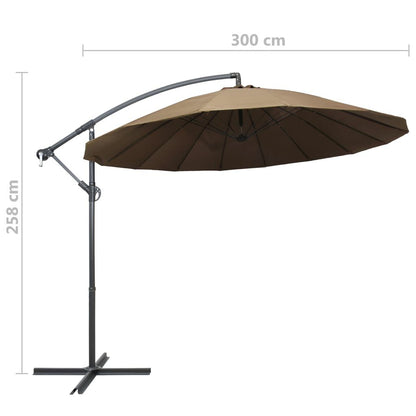 Vidaxl Sombrilla Colgante Con Palo De Aluminio Taupe 3 M_2