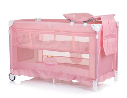 Cuna De Viaje Con Dosel Y Cambiador Palace Princess Pink New_2