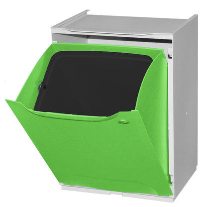 Papelera Reciclaje En Polipropileno Color Verde, Con Depósito 20 L En El Interior