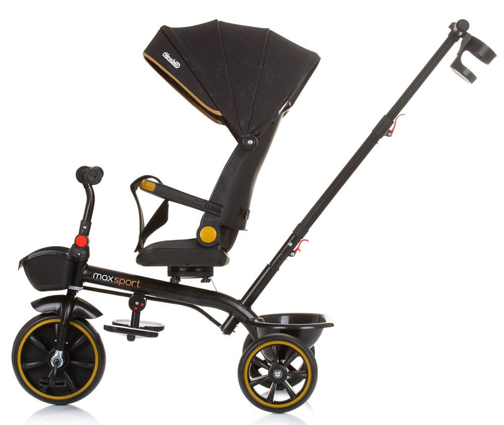 Triciclo Con Capota Y Mango Parental Max Sport Obsidian_1