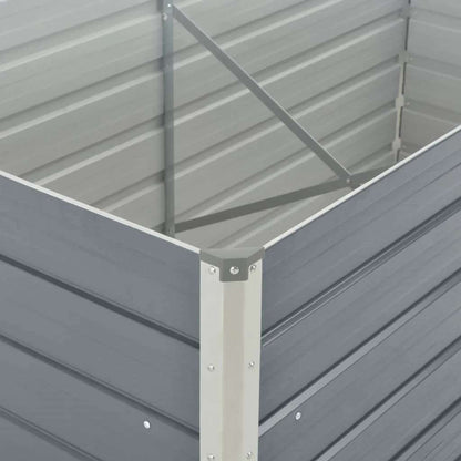 Jardinera Elevada 160x80x77 Cm Acero Galvanizado Gris_5