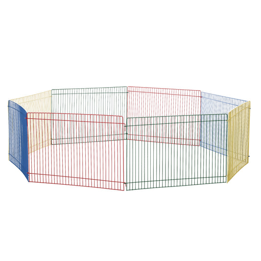 Pawhut Parque Para Cachorros Plegable Con 8 Paneles De Valla Metálica 34x23 Cm_0