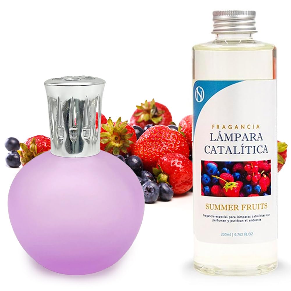 Lámpara Catalítica Fucsia Mate + Aroma Summer Fruits 200ml - Elimina Malos Olores, Impurezas Y Perfuma_0