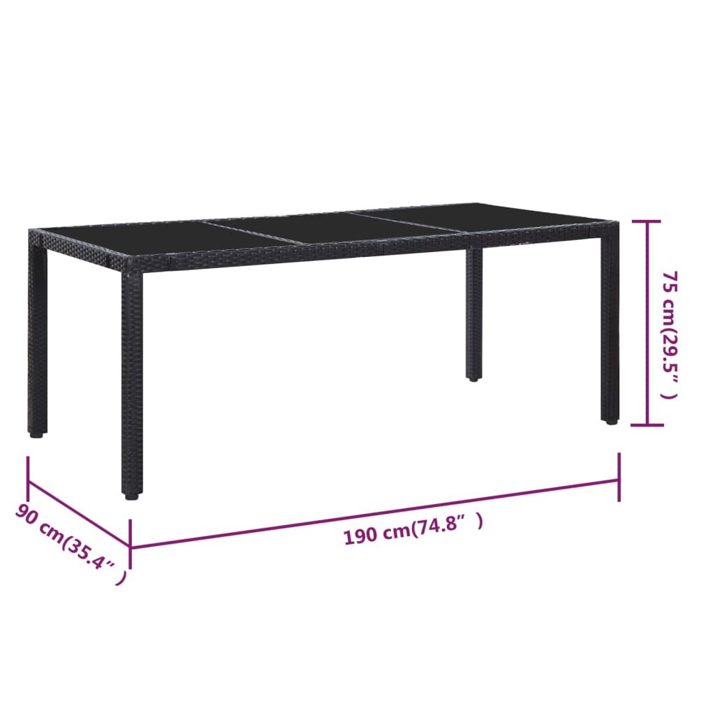 Vidaxl Juego De Comedor De Jardín 9 Piezas Ratán Sintético Negro_2