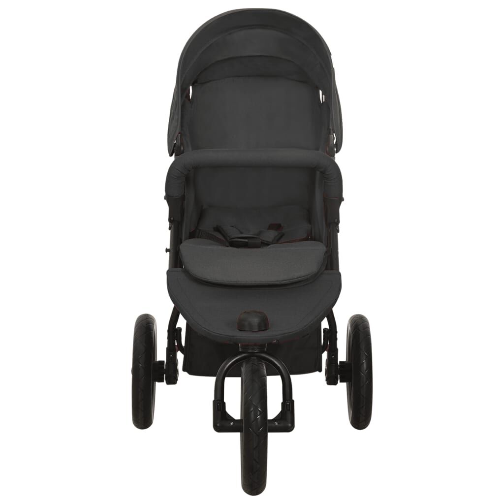 Vidaxl Cochecito De Bebé De Acero Gris Antracita_1