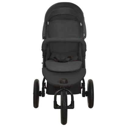 Vidaxl Cochecito De Bebé De Acero Gris Antracita_1