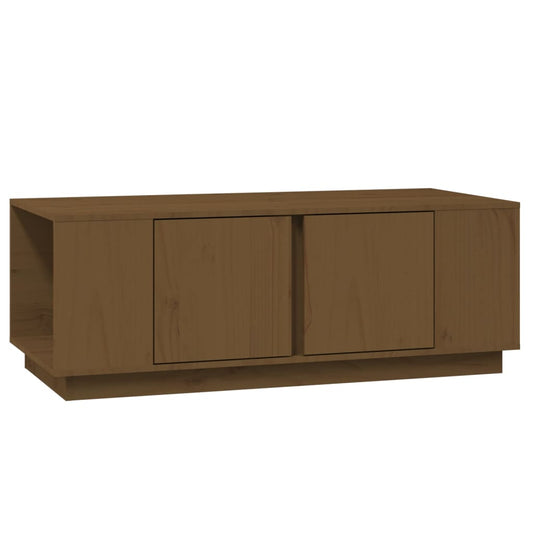 Mesa De Centro Madera Maciza De Pino Marrón Miel 110x50x40 Cm_0