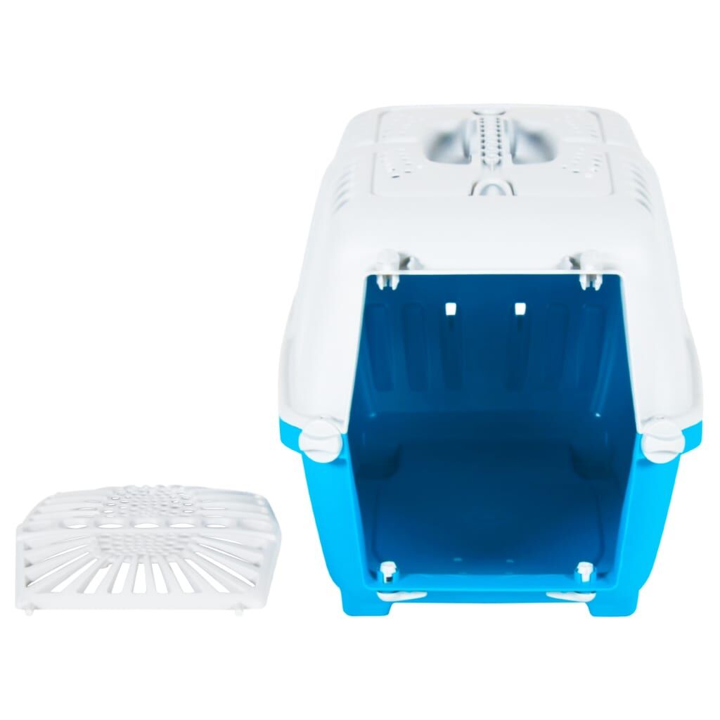 Vidaxl Transportín De Mascota Blanco Azul Polipropileno 48x31,5x33 Cm_3