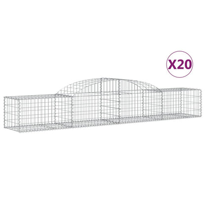 Cestas De Gaviones 20 Uds Forma De Arco Hierro 300x50x40/60 Cm_0