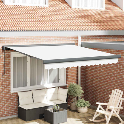 Toldo Retráctil Blanco 350 X 250 Cm Lona Y Aluminio_1