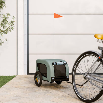 Vidaxl Remolque De Bicicleta Mascotas Hierro Tela Oxford Gris Negro_1